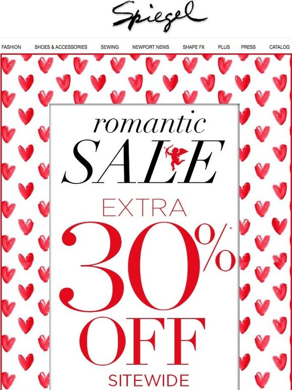 Romantic Sale: Extra 30% Off Sitewide! Use Code LOVE30