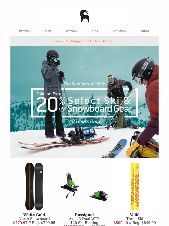 Take an Extra 20 Off Select Ski & Snowboard Gear Milled