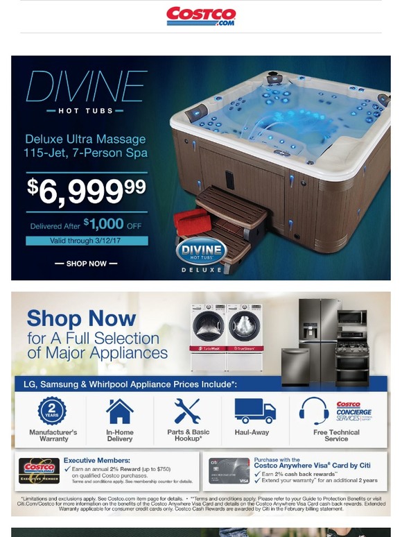 Costco Revamp Your Home at Shop Hot Tubs, Appliances and