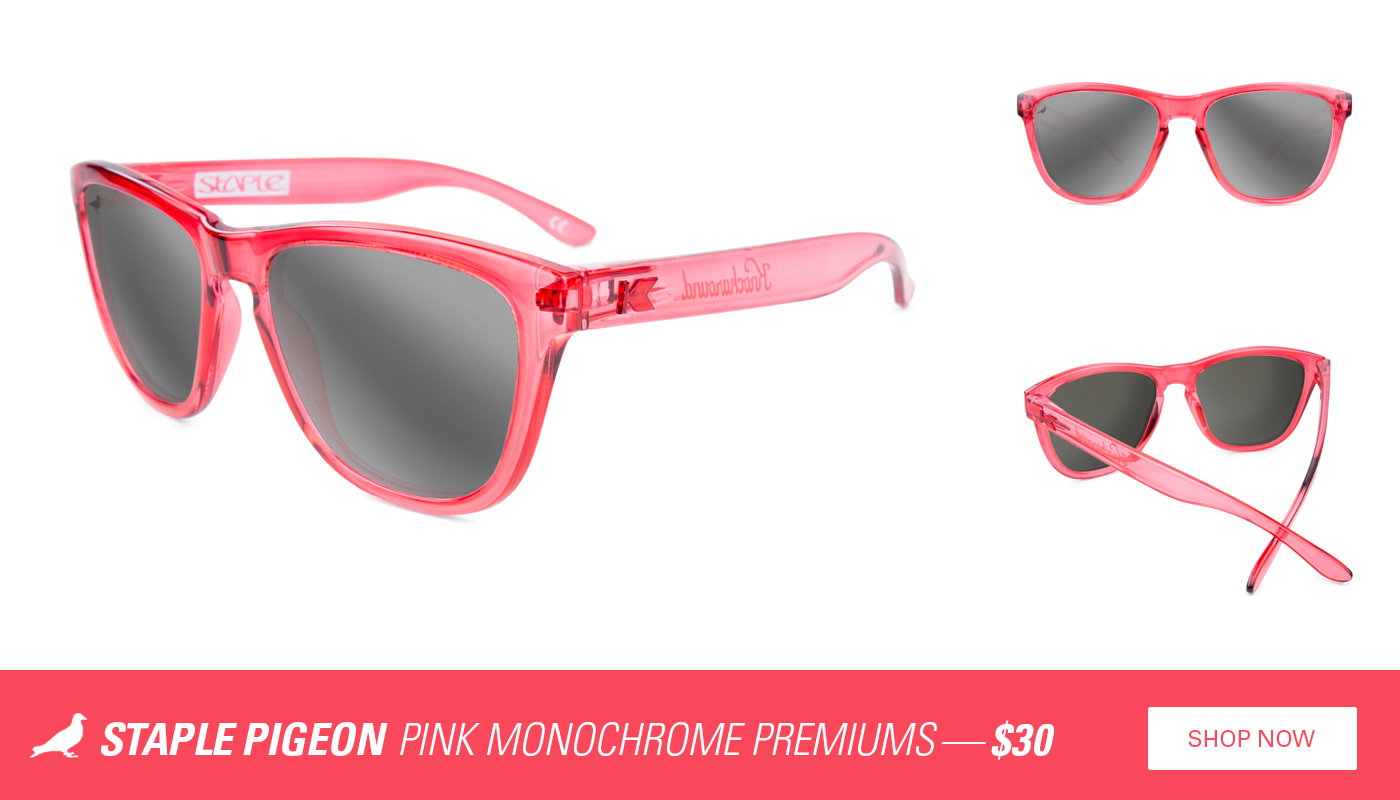 Knockaround Sunglasses  Staple Pigeon Pink Monochromes