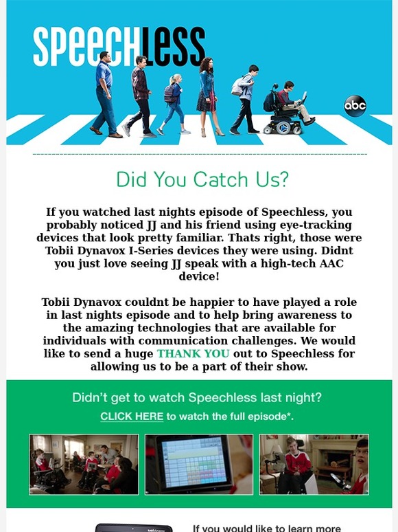 Tobii Dynavox Hits Primetime with Speechless