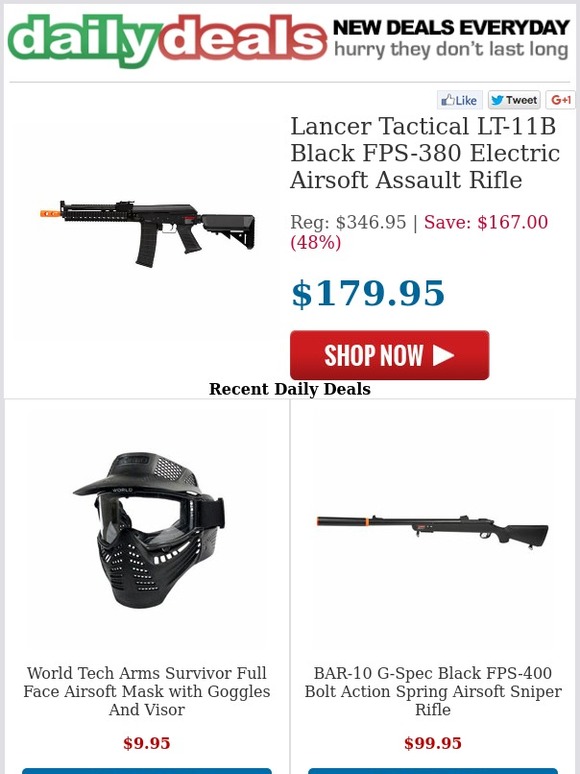 179.95 Lancer Tactical LT11B Electric Airsoft Rifle