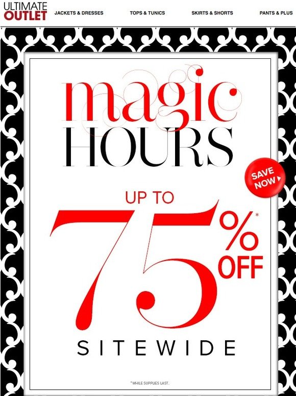 Magic Hours: Up To 75% Off Sitewide!