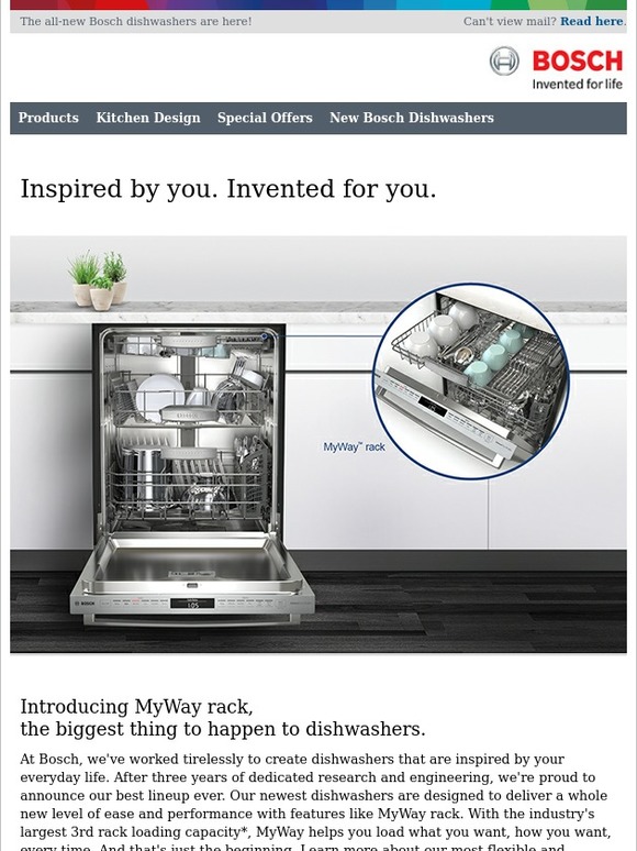 Bosch Inspired by you. Invented for you. The allnew Bosch dishwashers