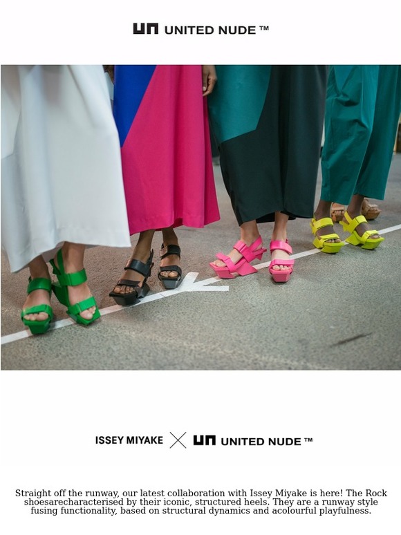 ISSEY MIYAKE×UNITEDNUDE ROCK issey miyake + united nude join forces for 'rock' + 'wrap' shoes