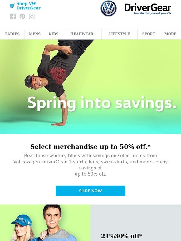 Spring into action with DriverGear savings.
