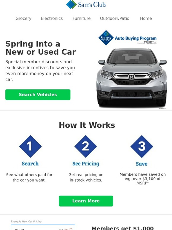 Sam's Club Member Discounts and Incentives on Cars Milled