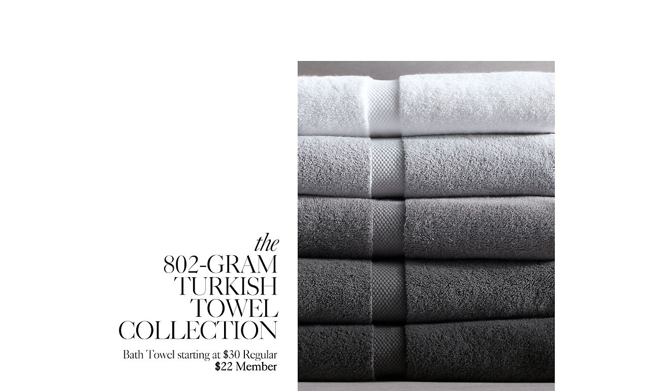 Restoration Hardware 802-GRAM TURKISH TOWEL Bath Sheet Gray