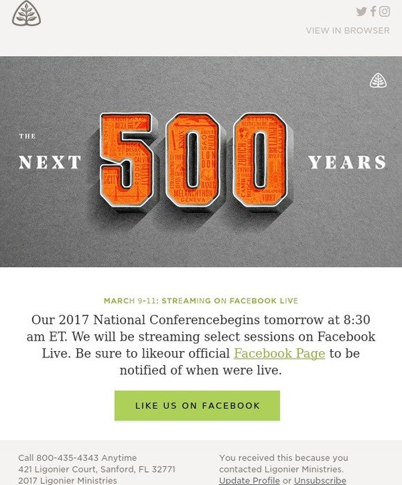 Ligonier Ministries National Conference Streaming on Facebook Live