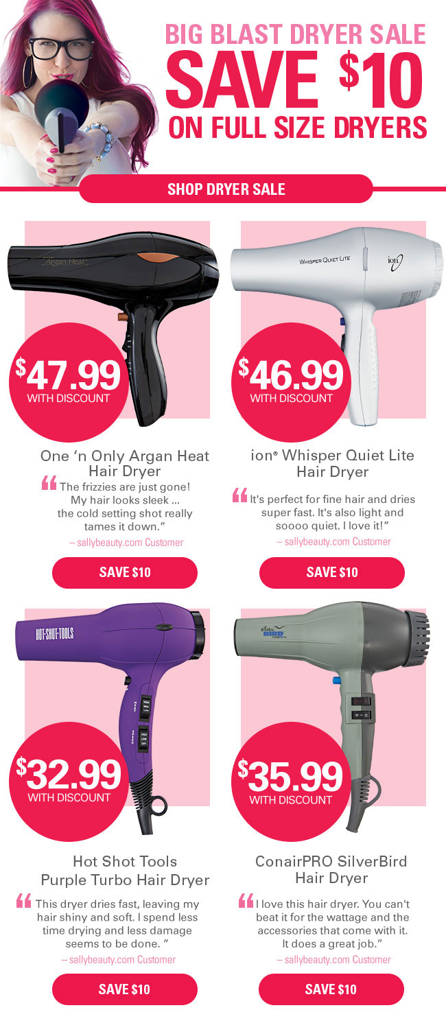 SALLY.: $10 OFF Hair Dryers | Milled