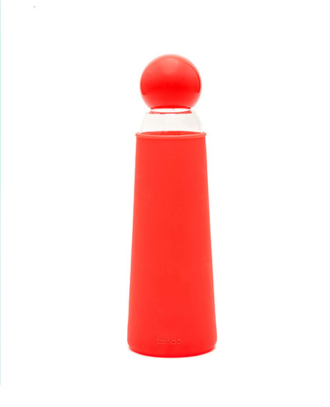 cool it glass water bottle - red