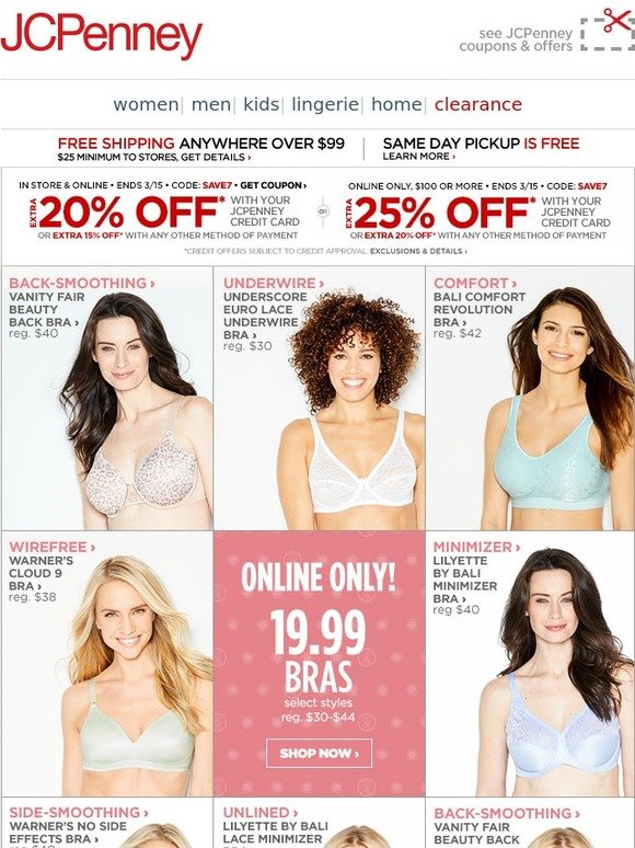 JC Penney: Best bras, best prices. $19.99 styles from your