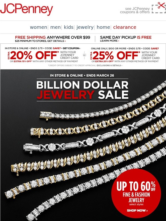 jcpenney in store jewelry sale