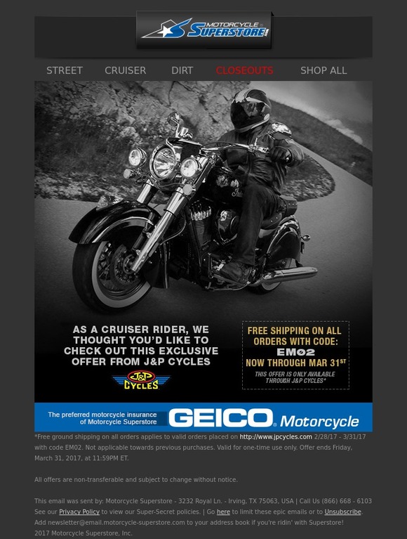 Motorcycle Superstore Free Shipping from J&P Cycles! Milled