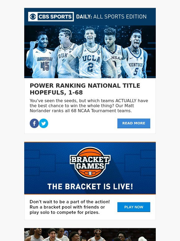 CBS Sports NCAA Tournament SportsLine's Simulation Bracket and game