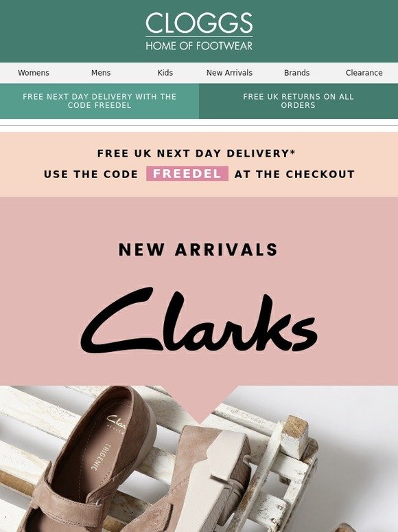 clarks free next day delivery code