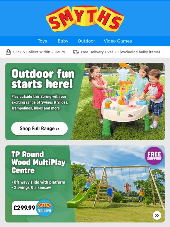 Smyths Toys HQ Outdoor fun starts here! Save £10 Off 10ft Trampoline