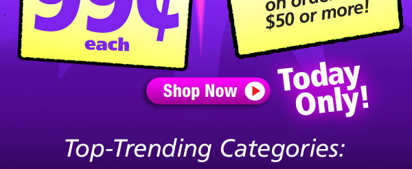 Super Sunday! Plus, Every Item Ships for $0.99 or FREE Shipping on $50+
