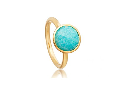 Amazonite Round Stilla Ring