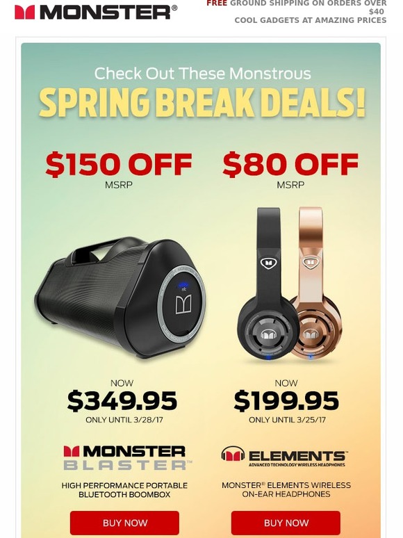 SPRING BREAK DEALS!