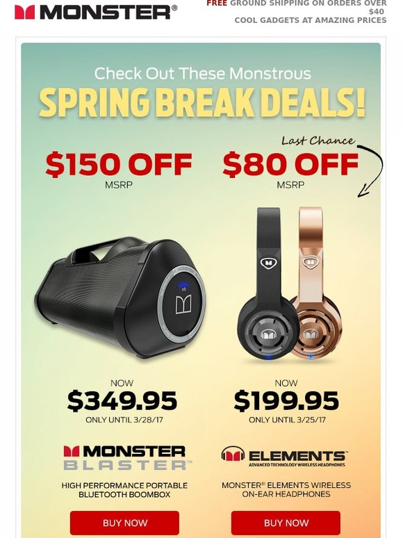 Spring Break Deals on Elements.. Last Chance