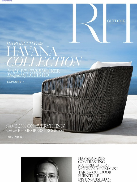 Restoration Hardware Introducing the Havana Outdoor Collection Milled