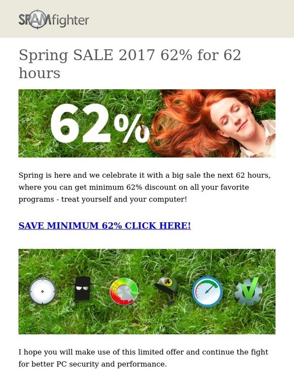 Spring sale - SAVE 62% - Offer ends in 62 hours  