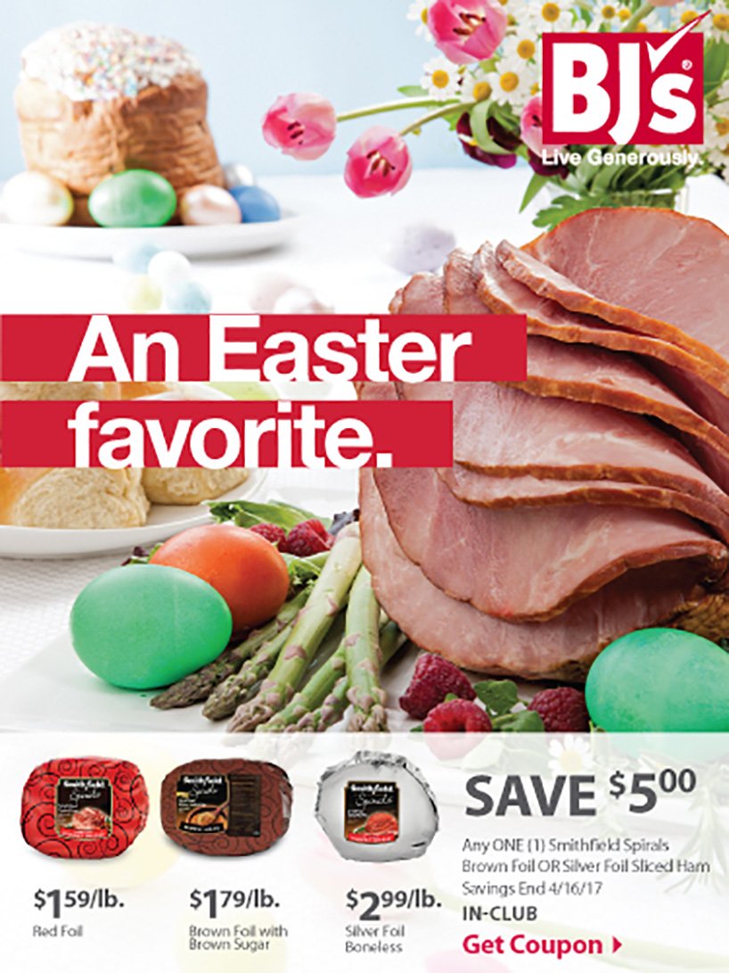 BJs Wholesale Club 5 off Easter ham exclusive coupon ends soon Milled