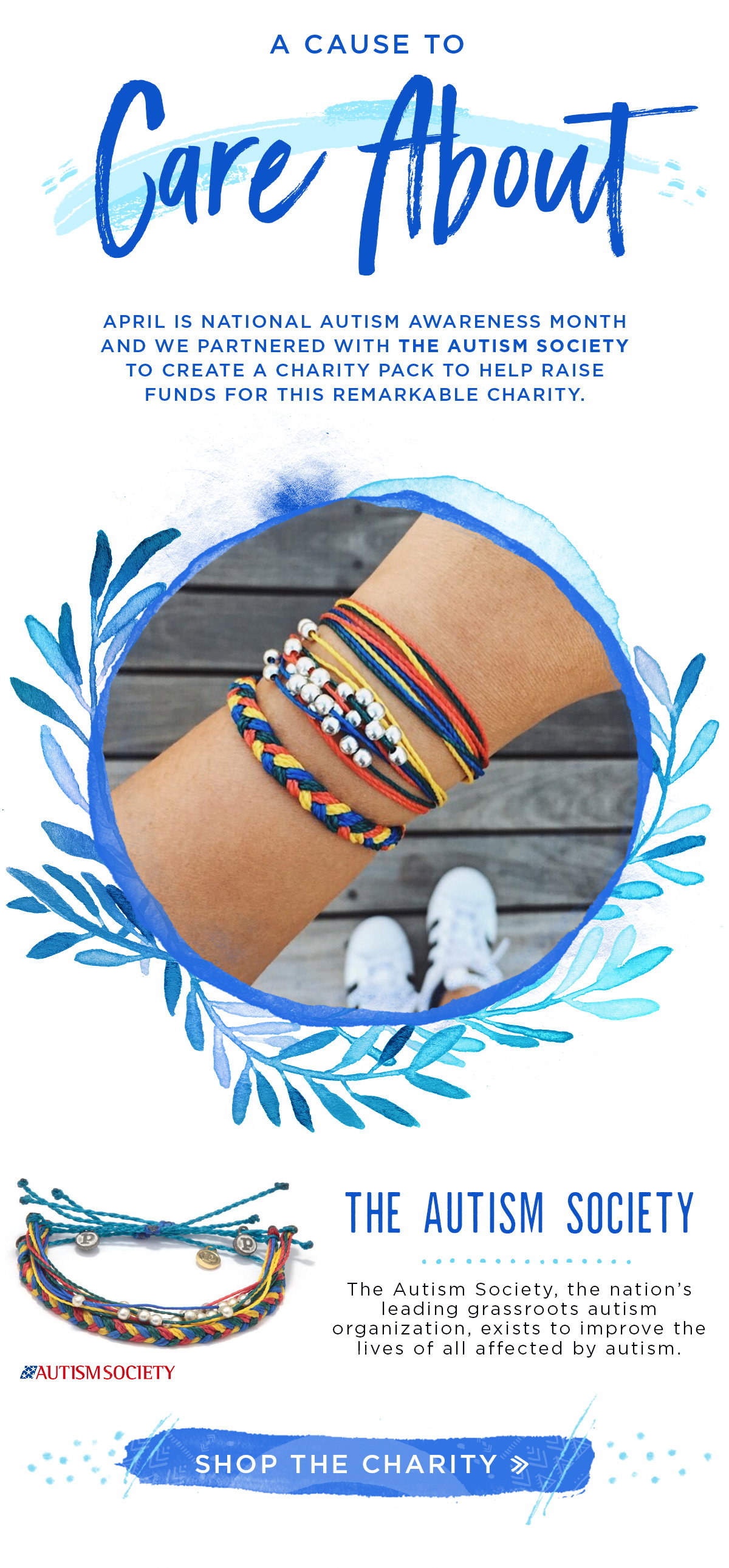 Premium Vector | Autism awareness day. blue band, bracelet on hand.