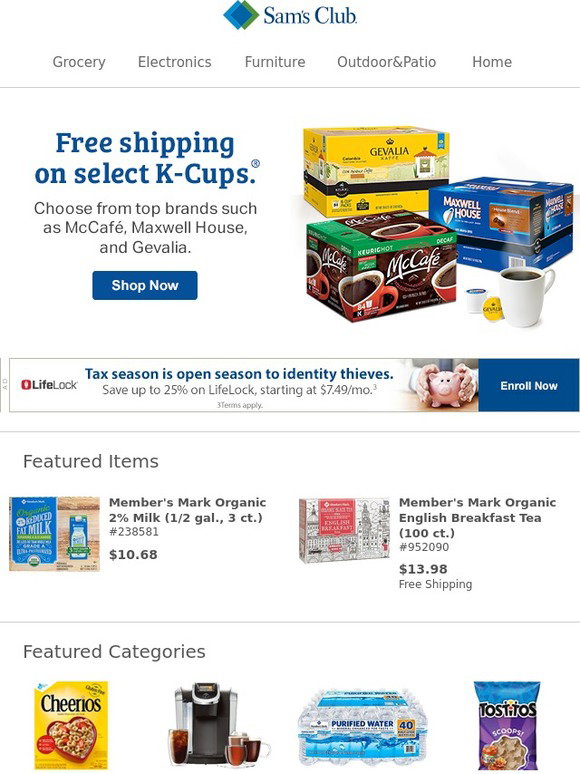 Sam's Club Free shipping for coffee lovers Milled