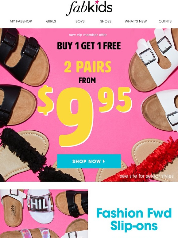 FabKids Shoe SALE 2 Pairs for 9.95 Milled