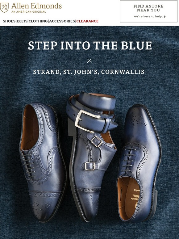 Allen edmonds blue shoes Clearance