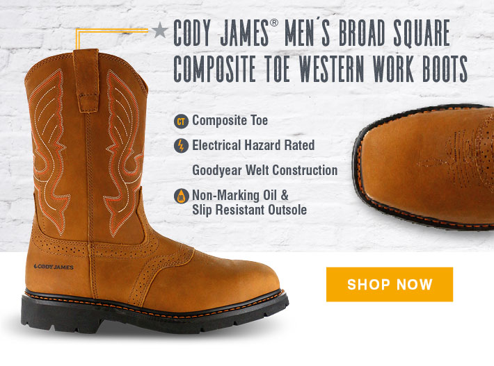 cody james square toe work boots
