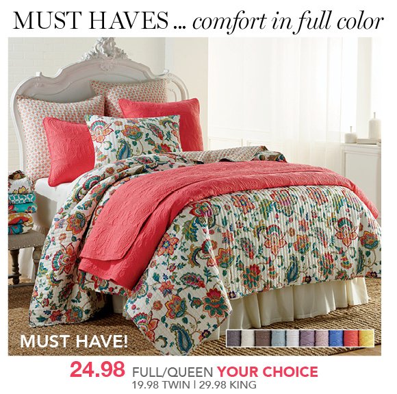 Stein Mart: $24.98 Print & Solid Queen Quilts! | Milled