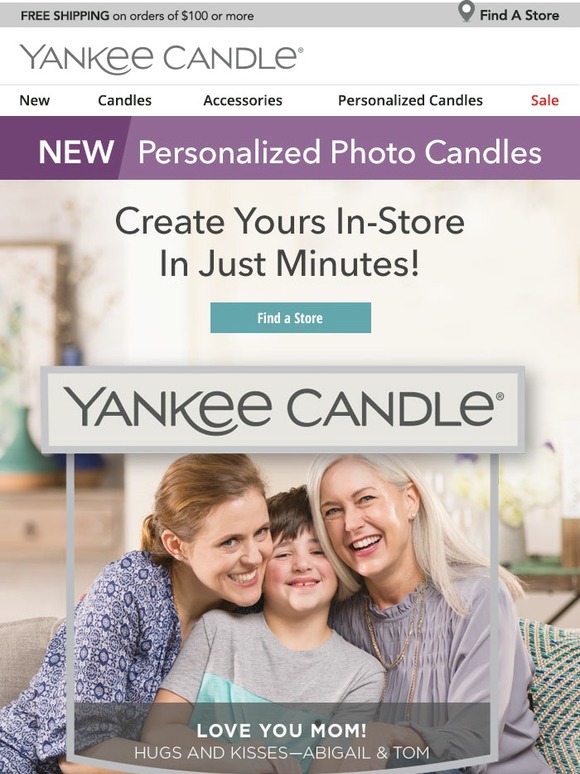 Yankee Candle Company Now Available InStore—Personalized Photo