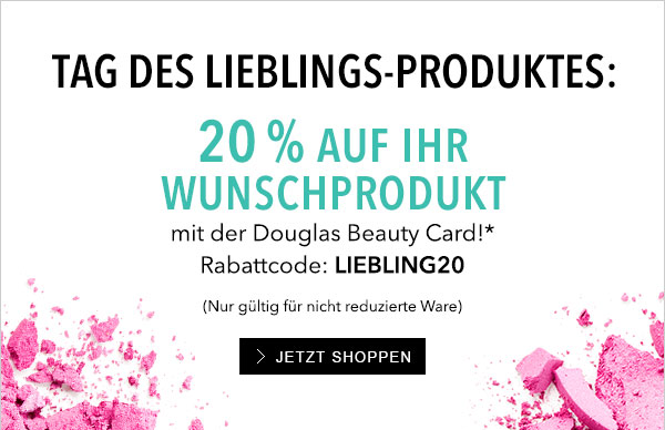 20 % auf Ihr Wunschprodukt mit der Douglas Beauty Card*