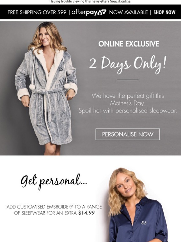 Bras N Things Spoil her with personalised sleepwear! Hurry, ends
