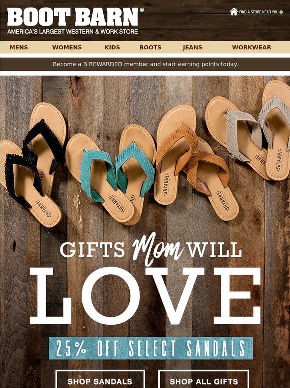 boot barn sandals