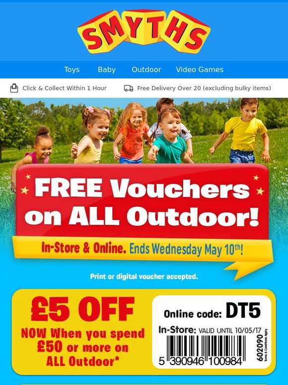 Smyths Toys HQ: FREE £20 OFF Voucher On ALL Outdoor In-store & Online ...