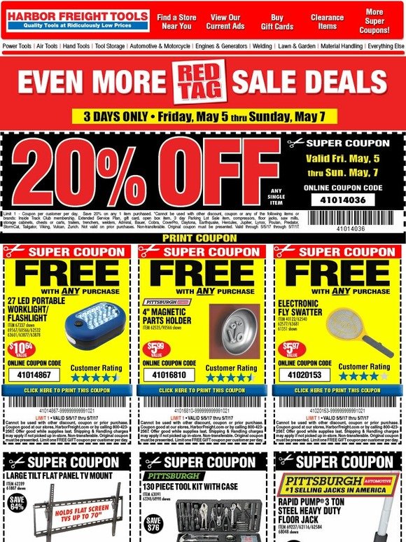 Harbor Freight Tools JUST IN • More Red Tag Deals Milled