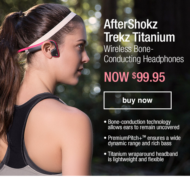 Brookstone Save 30 on AfterShokz Trekz Titanium Wireless Bone