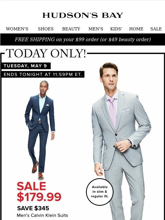 hudsons bay mens suits