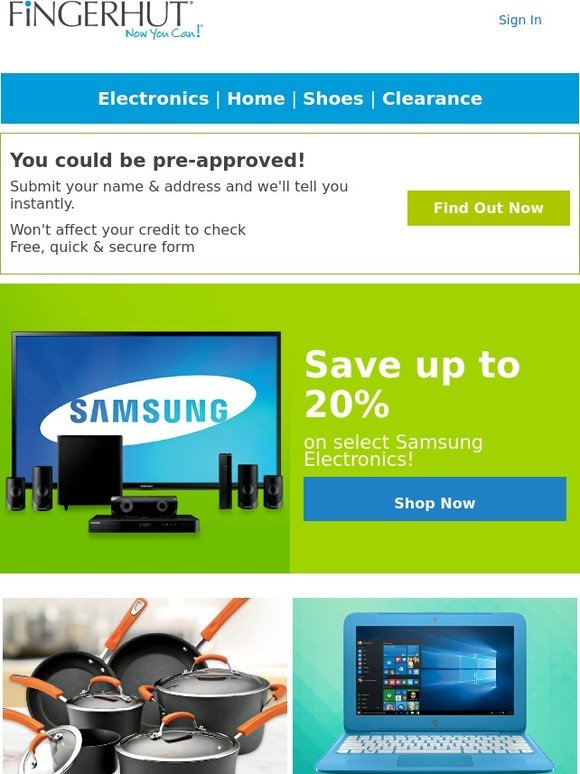 Fingerhut Fingerhut Save up to 20 on select Samsung Electronics Milled