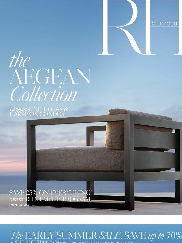 Restoration Hardware The Aegean Outdoor Collection by Nicholas