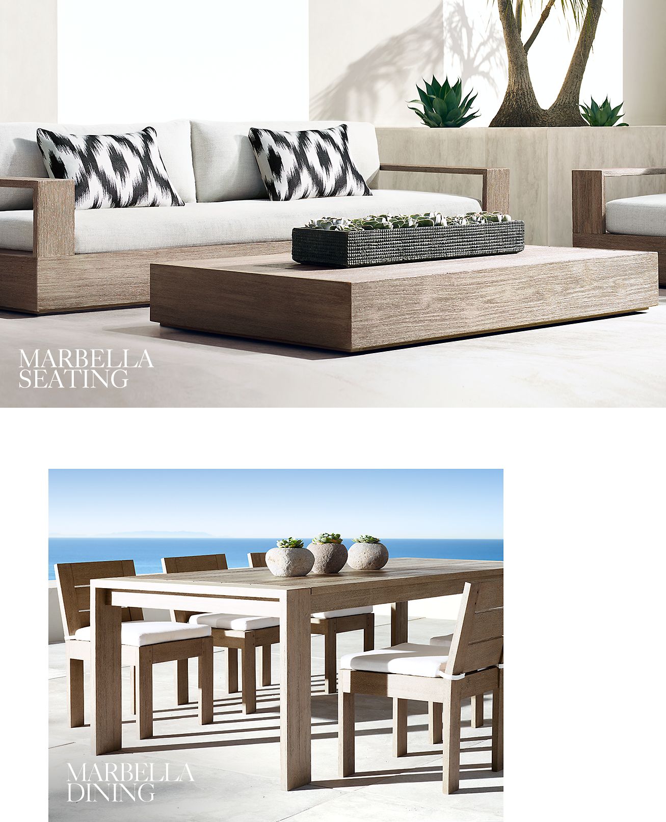 Restoration Hardware The Marbella Outdoor Collection in Handcrafted