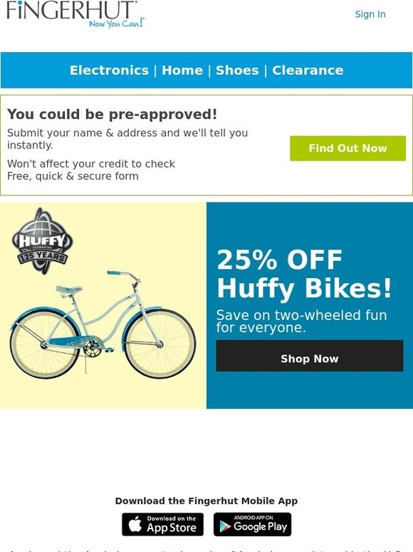 Fingerhut Fingerhut 25 OFF Huffy Bikes! Milled
