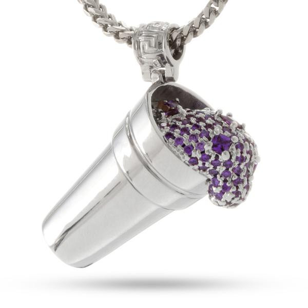 The Silver Purple Drank Necklace