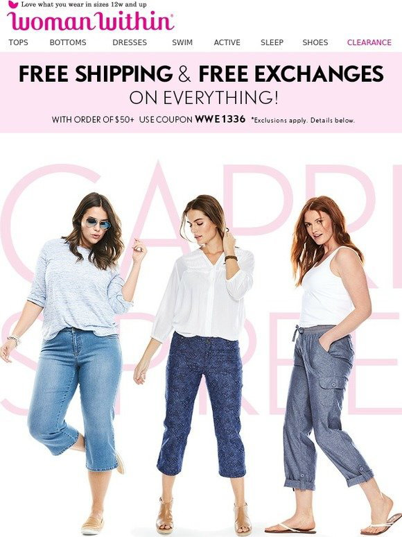 Woman Within: Free Shipping & Free Exchanges on Everything! | Milled