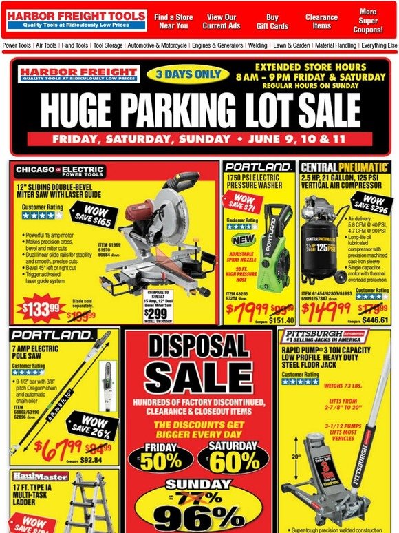 Harbor Freight Tools Huge Parking Lot Sale Going on Now • NEW Items