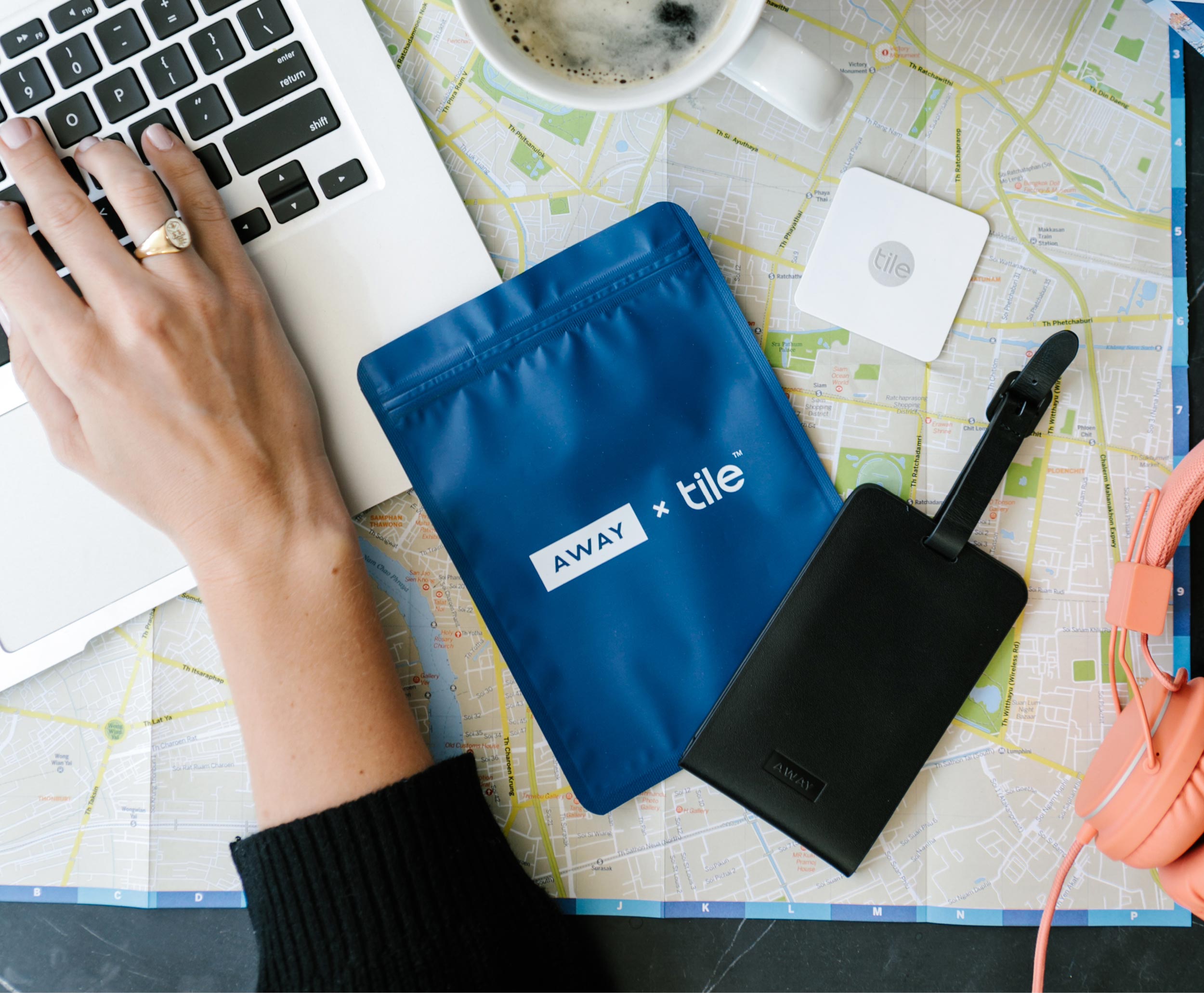 Away Introducing the Away x Tile Luggage Tag Milled